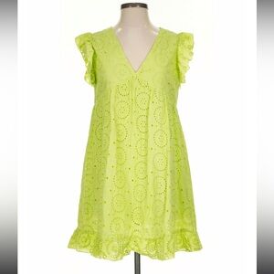 Lime Green Eyelet Dress
